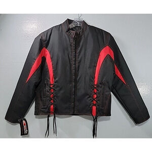 Zony Motorcycle Jacket Women's Size‎ S Black & Red